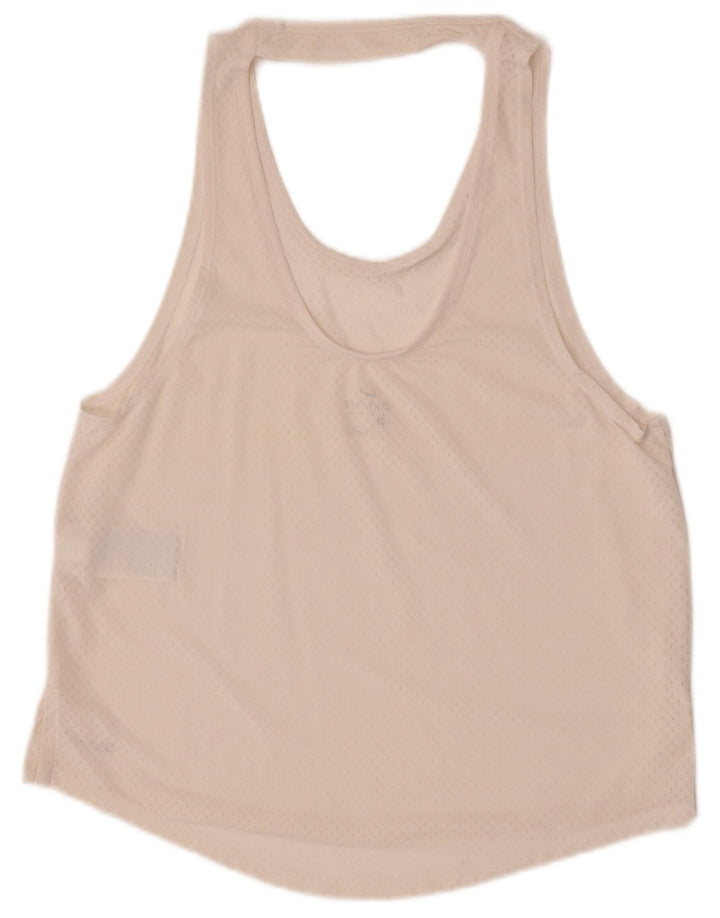 Nike Mujer Dri Fit Chaleco Top UK 12 Medio Off White Poliéster