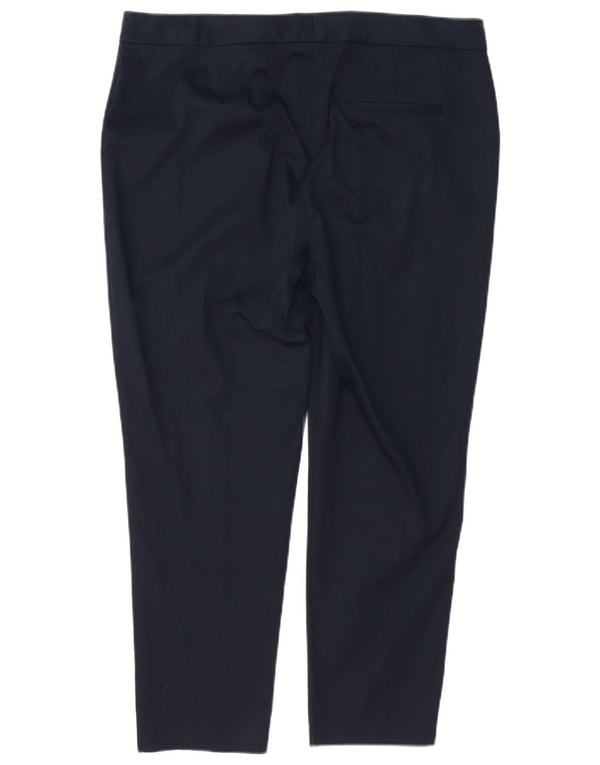 MARKS & SPENCER Pantalones informales ajustados para mujer UK 40 Large W36 L26 Azul marino