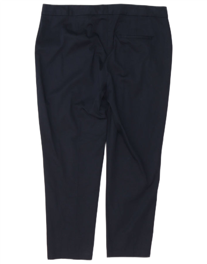 MARKS & SPENCER Pantalones informales ajustados para mujer UK 40 Large W36 L26 Azul marino