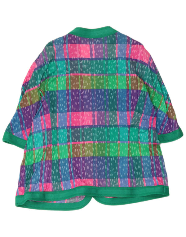 Liola Chaqueta tipo blazer de 4 botones para mujer UK 46 Large Cuadros multicolores