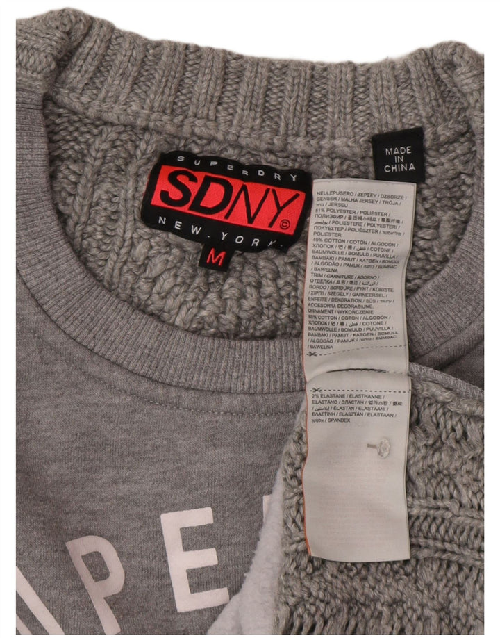 SUPERDRY Jersey con estampado gráfico extragrande para mujer UK 44 Gris medio