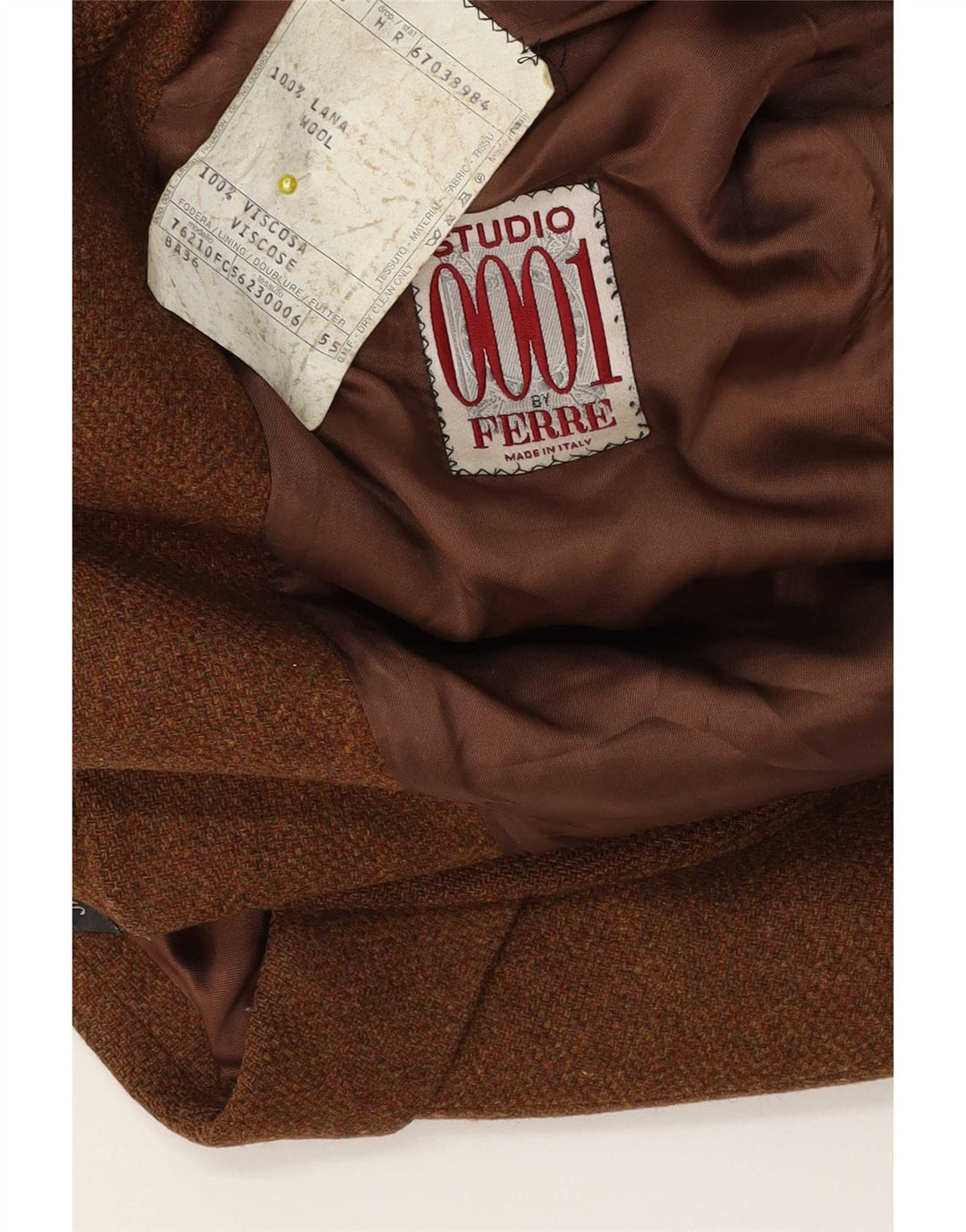 Ferre Chaqueta tipo blazer de 2 botones para hombre IT 50 Large Lana moteada marrón