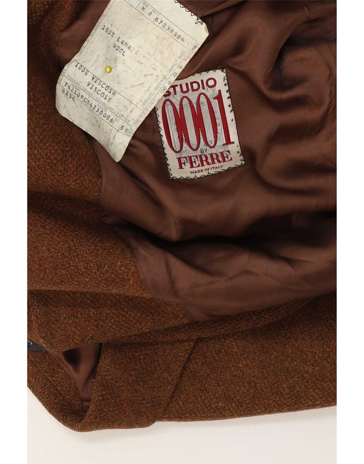 Ferre Chaqueta tipo blazer de 2 botones para hombre IT 50 Large Lana moteada marrón