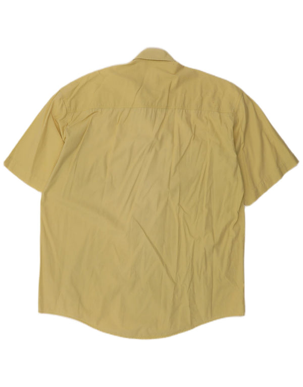 McNeal Camisa de manga corta para hombre de algodón amarillo grande