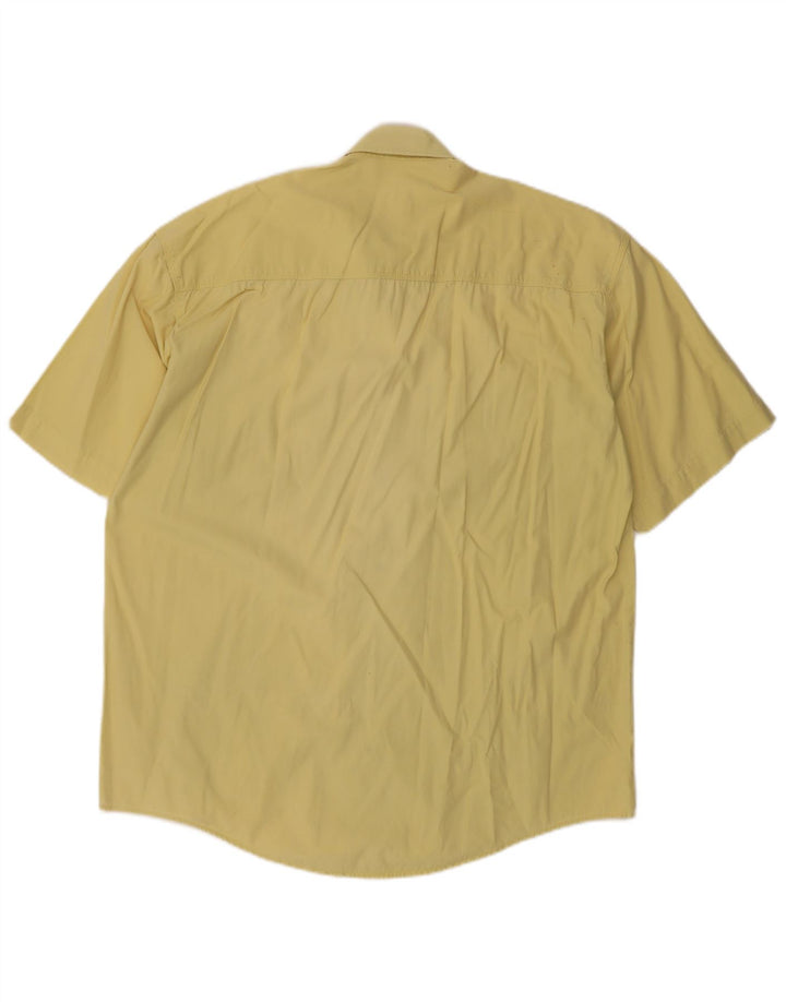 McNeal Camisa de manga corta para hombre de algodón amarillo grande