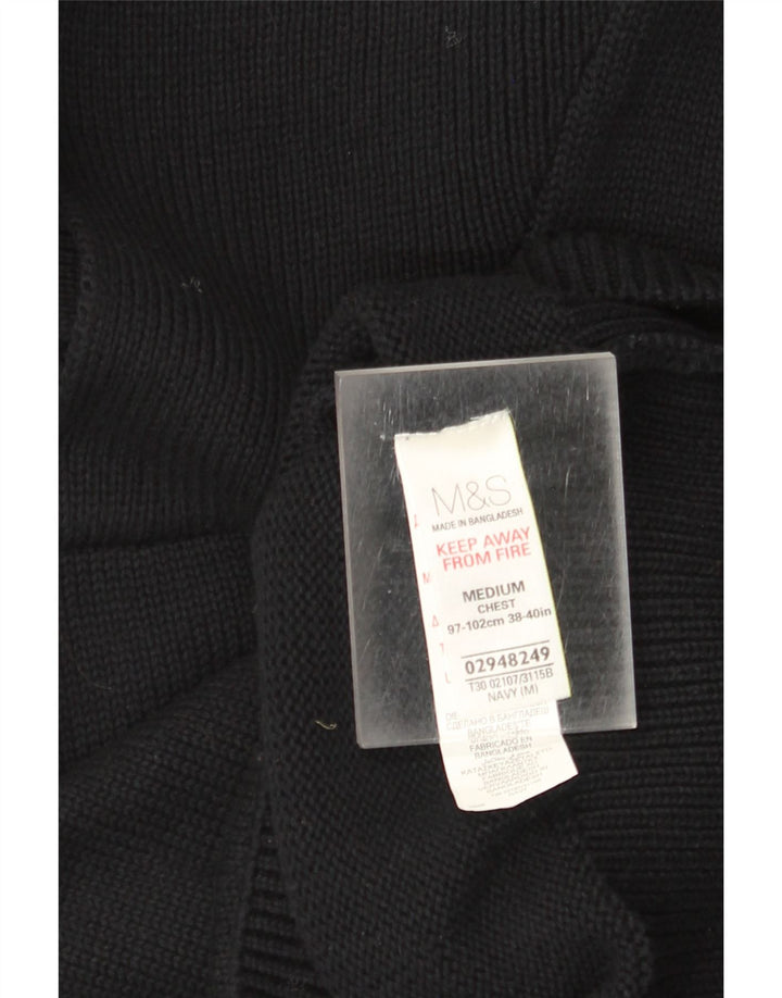Marks & Spencer Jersey tipo jersey con cuello chal para hombre Algodón negro mediano