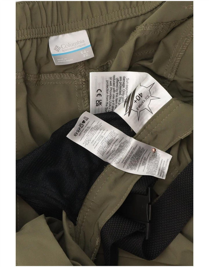 Columbia Pantalones cargo rectos para hombre W54 L32 Poliéster caqui