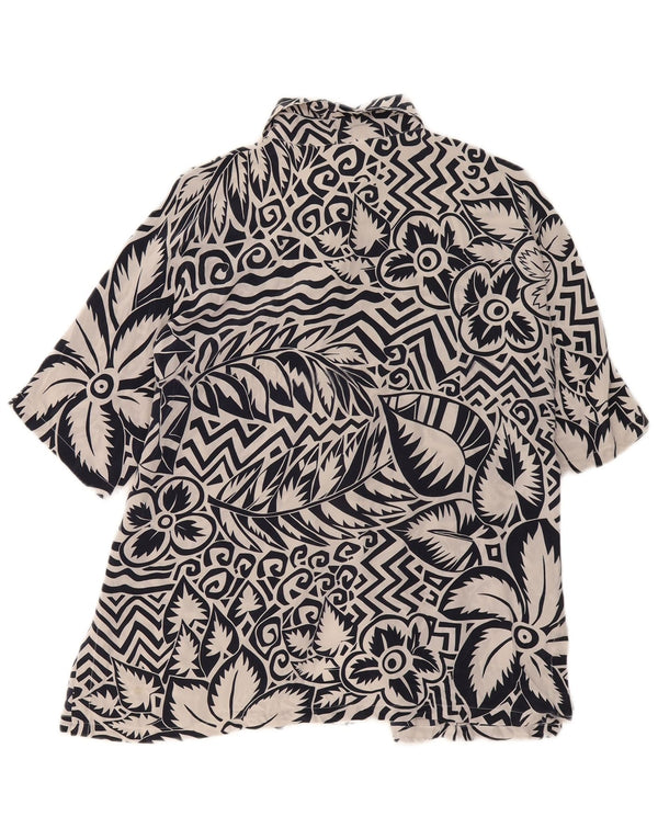 Max Mara Blusa de manga corta para mujer UK 46 Grande Azul marino Floral