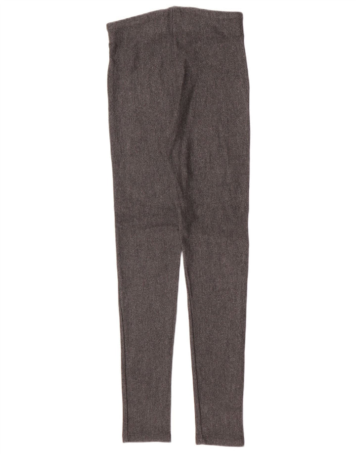 Zara Leggings Mujer UK 8 Small Gris Espiga Viscosa