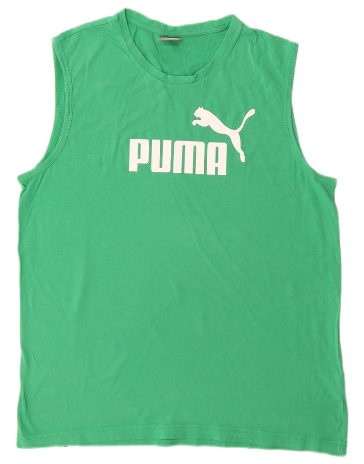 Puma Hombre Gráfico Chaleco Top Grande Algodón Verde