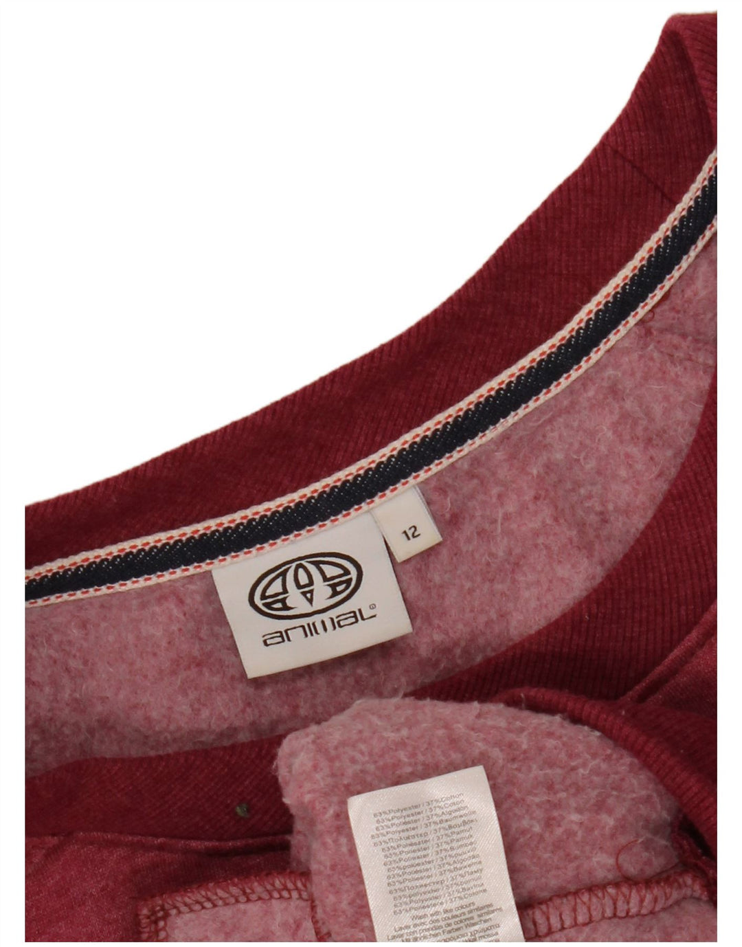 ANIMAL Sudadera gráfica para mujer Jumper UK 12 Medio Borgoña Poliéster