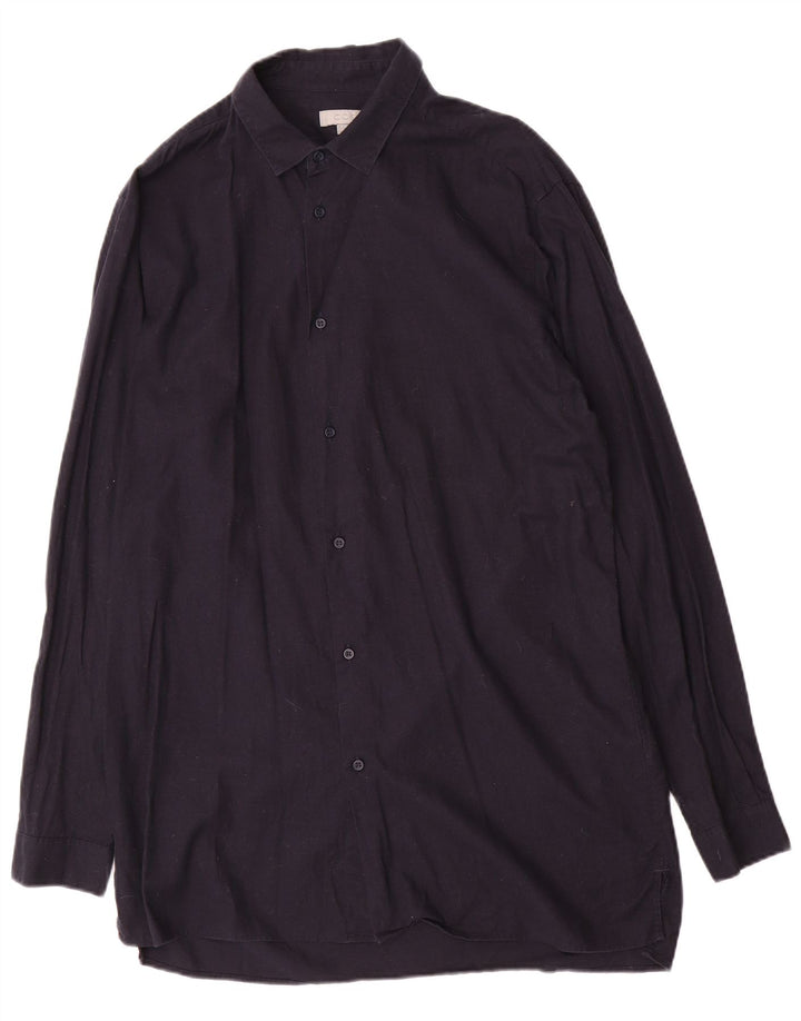 Camisa Cos para hombre de algodón azul marino medio