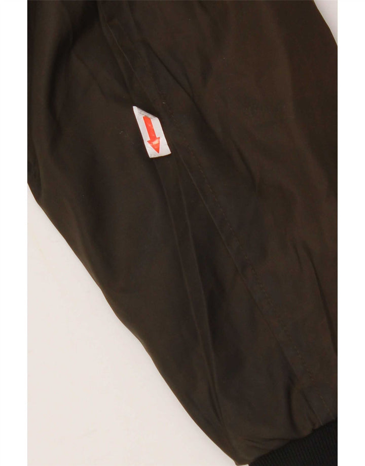 Zara Mens Bomber Jacket UK 40 Large Caqui Colorblock Poliéster
