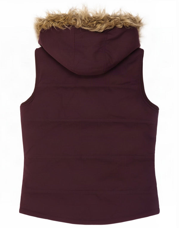 Chaleco acolchado con capucha para mujer Fat Face UK 10 Small Purple Poliéster