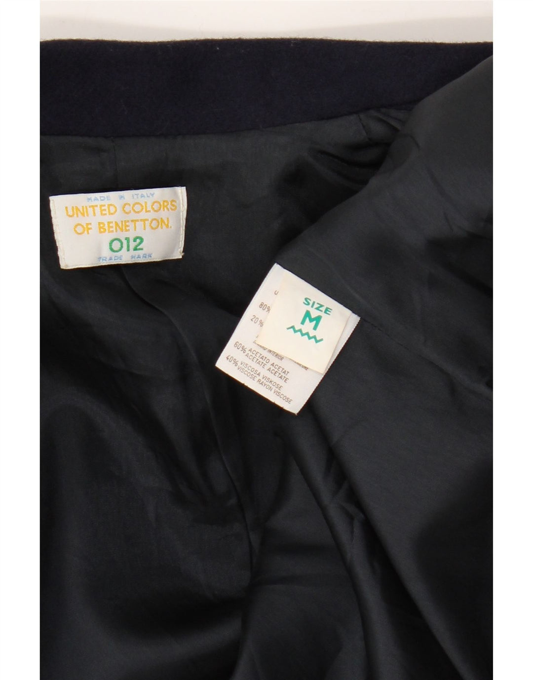 Benetton Chaqueta Americana De 2 Botones Para Niño 10-11 Años Mediana Lana Azul Marino