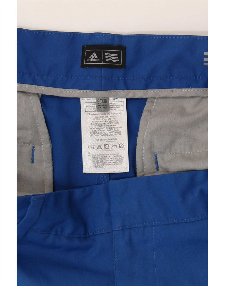 Pantalón Chino Recto Adidas Hombre W30 L30 Poliéster Azul