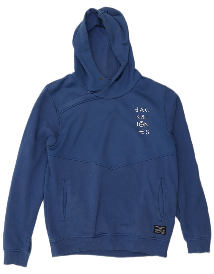 Jack & Jones Hombre Core Graphic Sudadera Con Capucha Jersey Azul Medio Poliéster