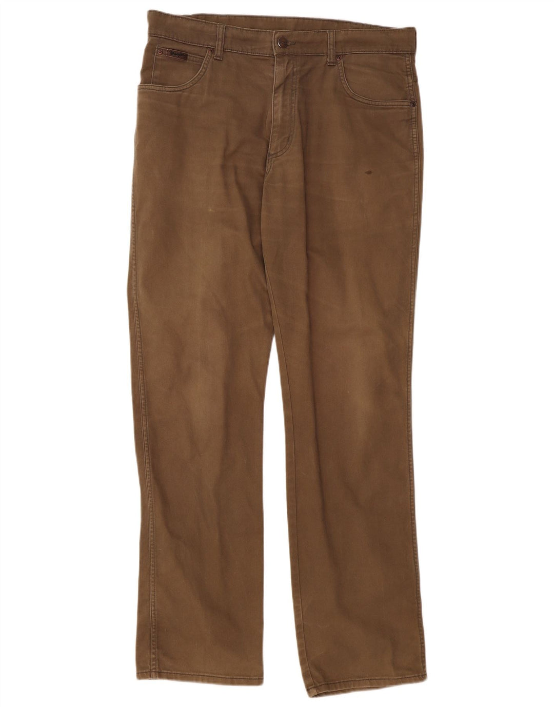 WRANGLER Pantalones casuales rectos elásticos Texas para hombre W36 L34 Algodón marrón