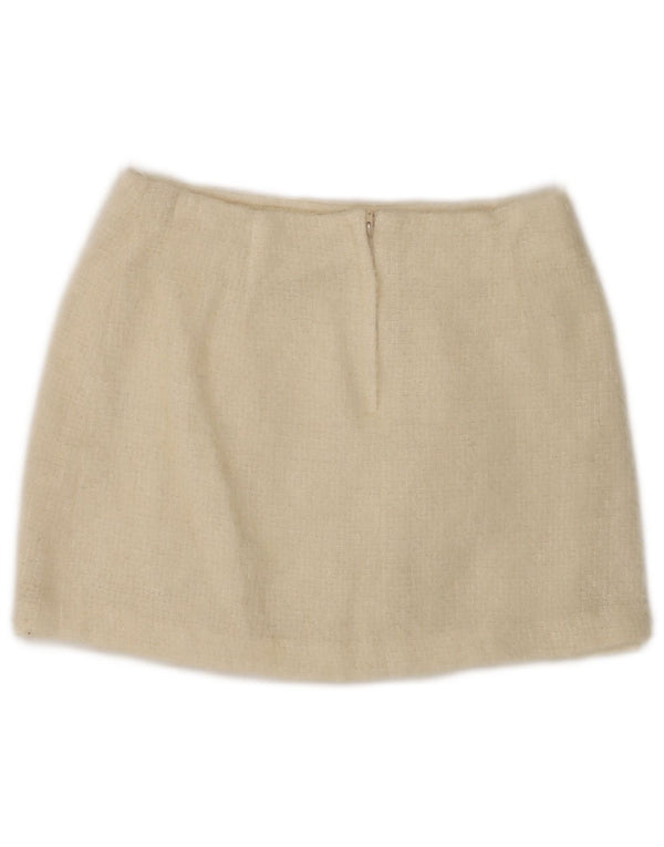 Topshop Minifalda de punto para mujer UK 12 Medium W28 Lana beige