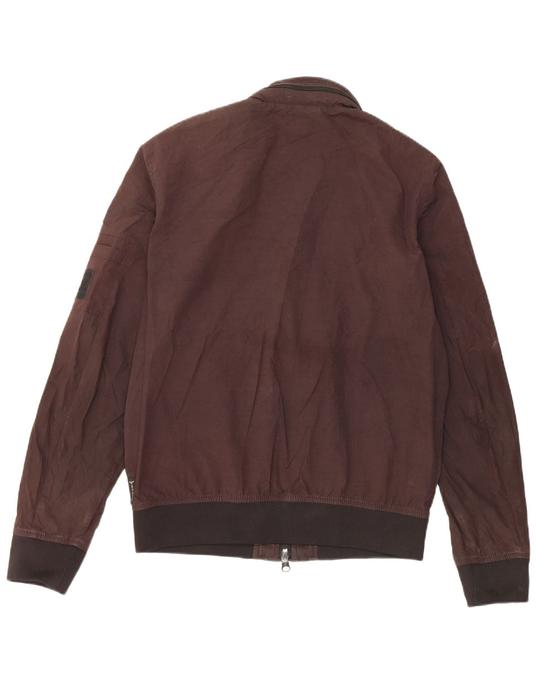 Armani Jeans Chaqueta bomber con capucha para hombre EU 48 Small Marrón Poliéster