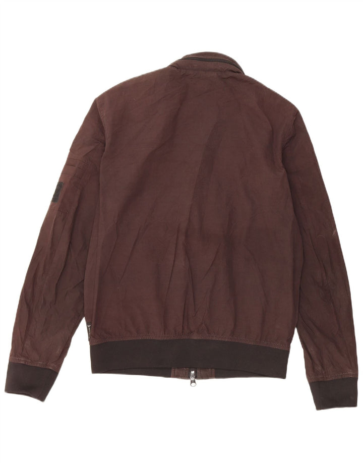Armani Jeans Chaqueta bomber con capucha para hombre EU 48 Small Marrón Poliéster