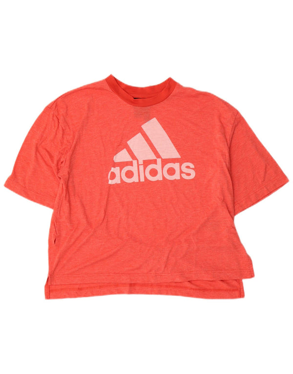 Adidas Camiseta gráfica para mujer Top UK 12/14 Medio Rojo Poliéster