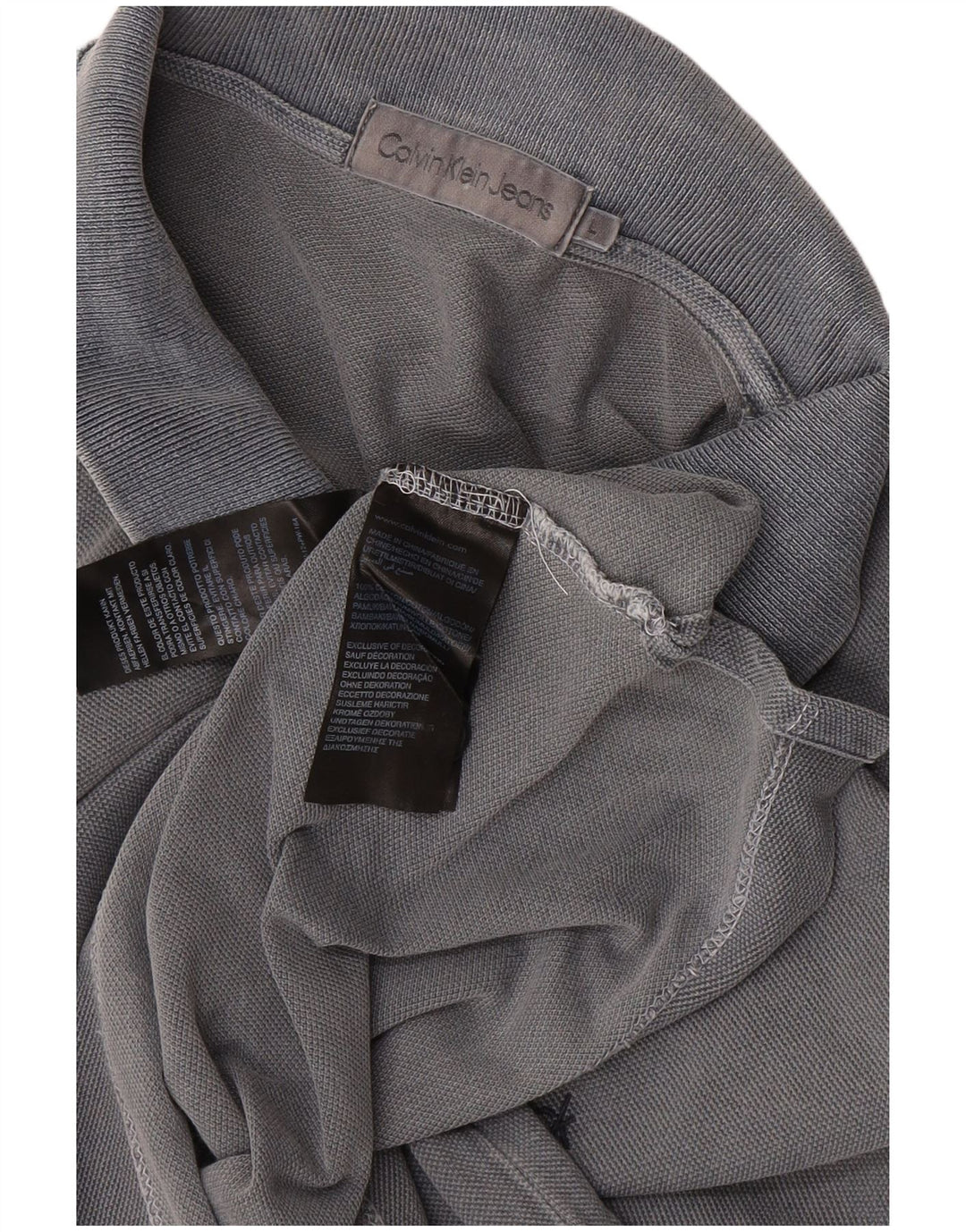 CALVIN KLEIN JEANS Polo para hombre grande gris algodón