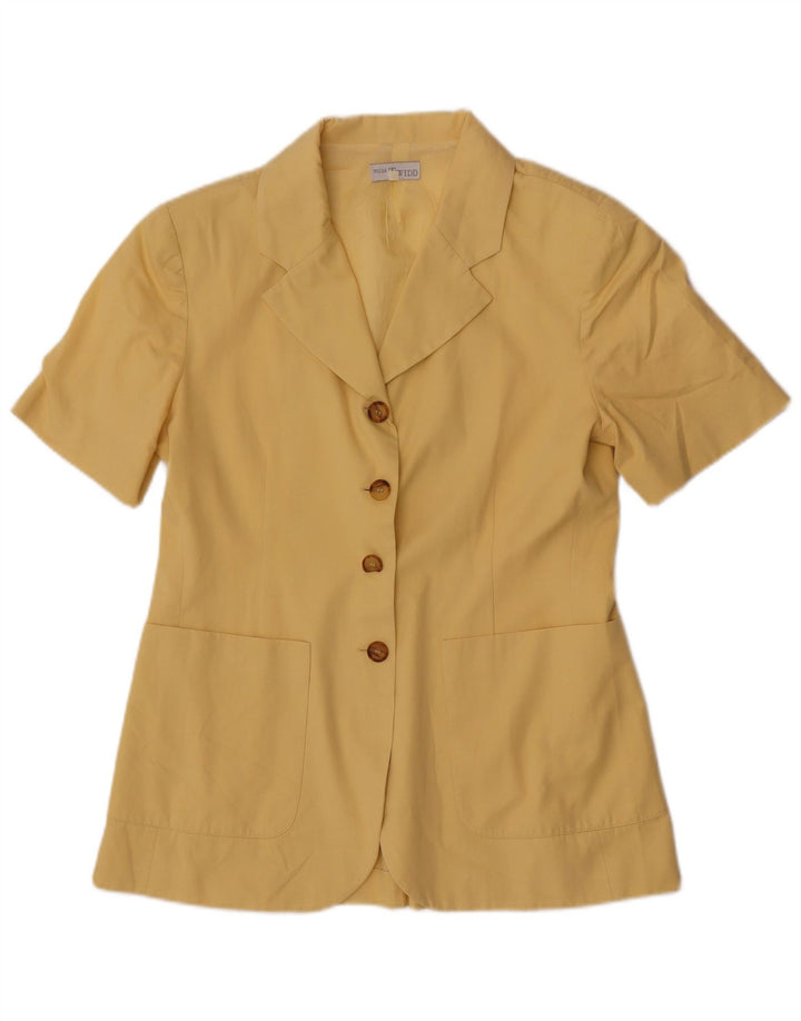 Misstwidd Chaqueta tipo blazer de manga corta con 4 botones para mujer IT 46 Large Yellow