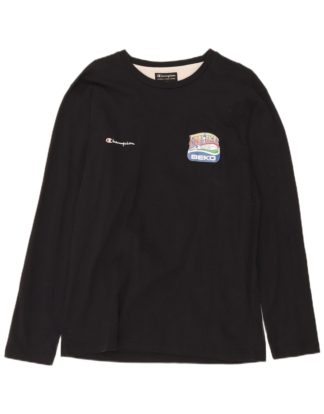 CHAMPION Top gráfico para hombre de manga larga de algodón negro grande