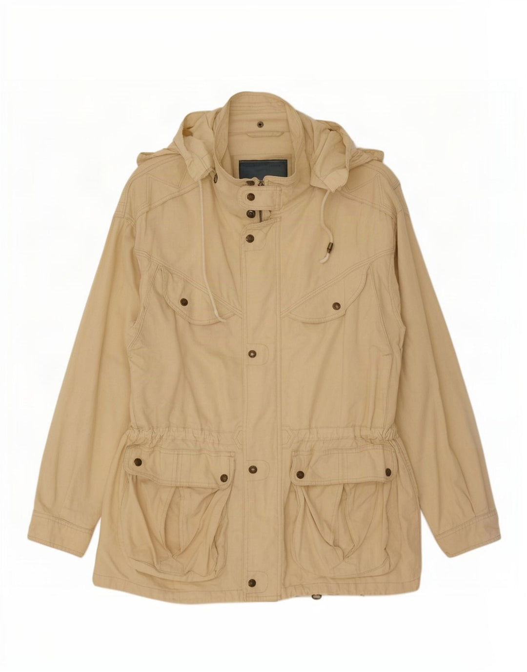 Leader Chaqueta utilitaria con capucha para hombre UK 40 Large Beige Cotton