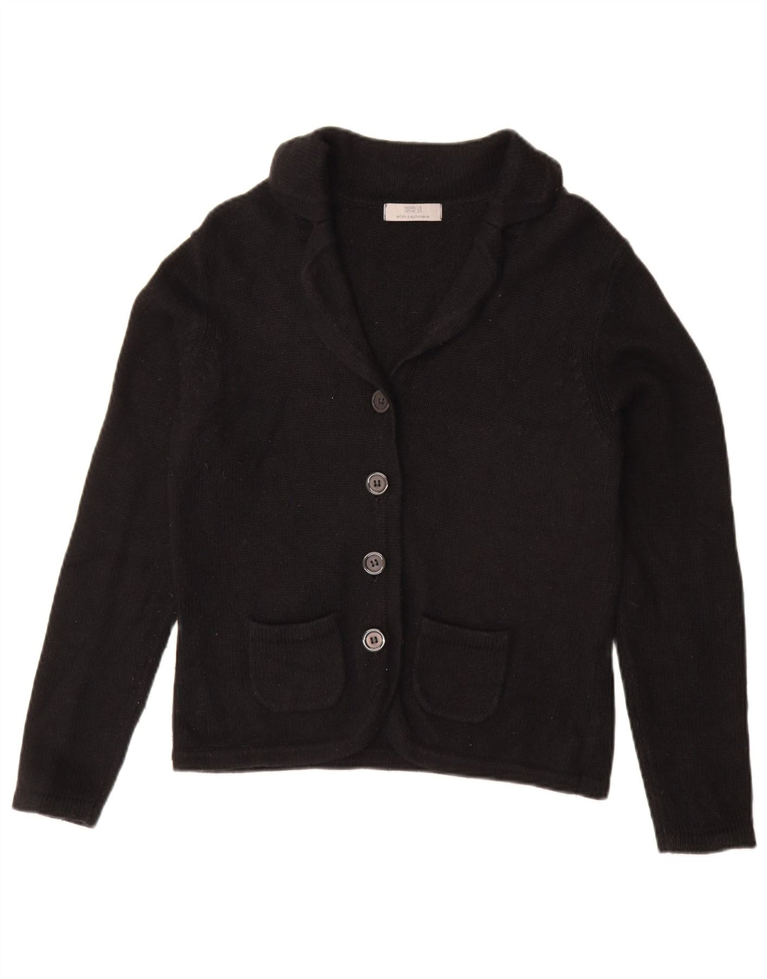 Marks & Spencer - Cárdigan para mujer, talla 40, talla mediana, algodón negro