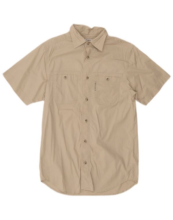 Columbia Camisa De Manga Corta Para Hombre Small Beige Cotton