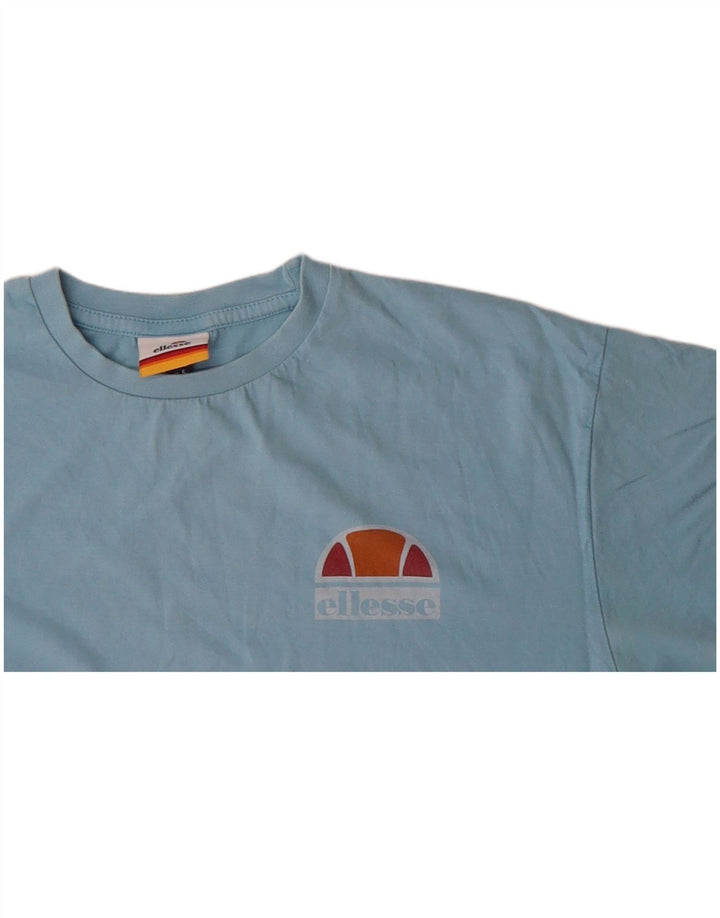 ELLESSE Womens Oversized Crop Graphic T-Shirt Top UK 10 Small Blue