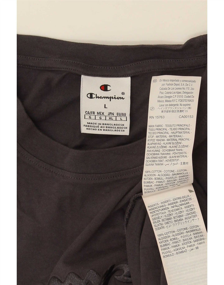 Champion Camiseta Gráfica Para Hombre Top Grande De Algodón Gris