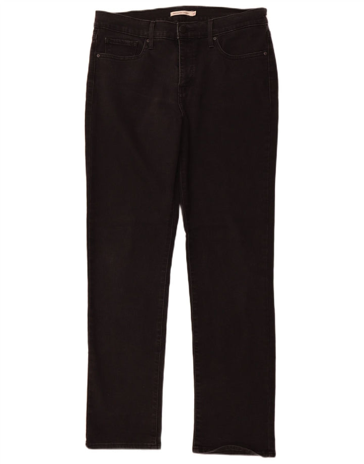 LEVI'S Mujer 314 Shaping Straight Jeans W32 L32 Algodón Negro