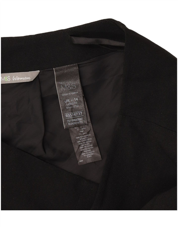 Marks & Spencer Falda lápiz para mujer Reino Unido 44 Grande W32 Poliéster negro