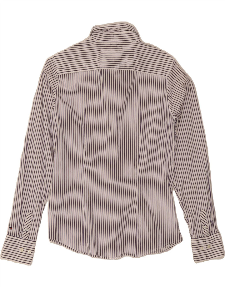 TOMMY HILFIGER Womens Shirt US 8 Medium White Pinstripe Cotton Vintage Tommy Hilfiger and Second-Hand Tommy Hilfiger from Messina Hembry 