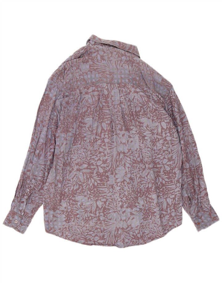 Orso Poeta Camisa Hombre Grande Viscosa Gris Floral