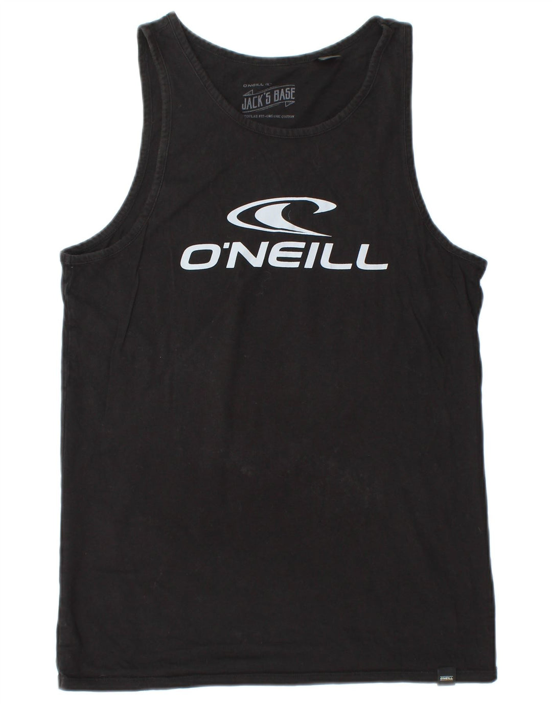 O'NEILL Camiseta sin mangas con gráfico de corte regular para hombre, talla pequeña, algodón negro