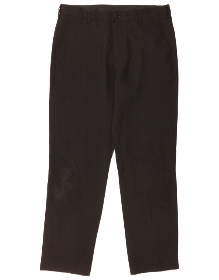 Marks & Spencer Pantalón chino de corte regular para hombre W32 L31 Poliéster negro