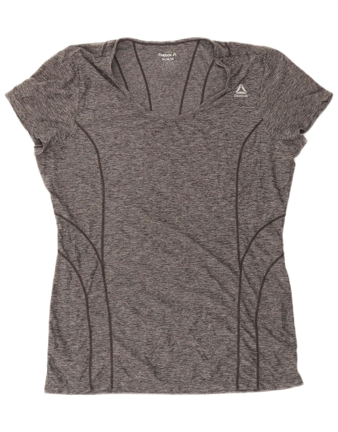 Reebok Camiseta para mujer Top UK 44 Poliéster moteado gris medio