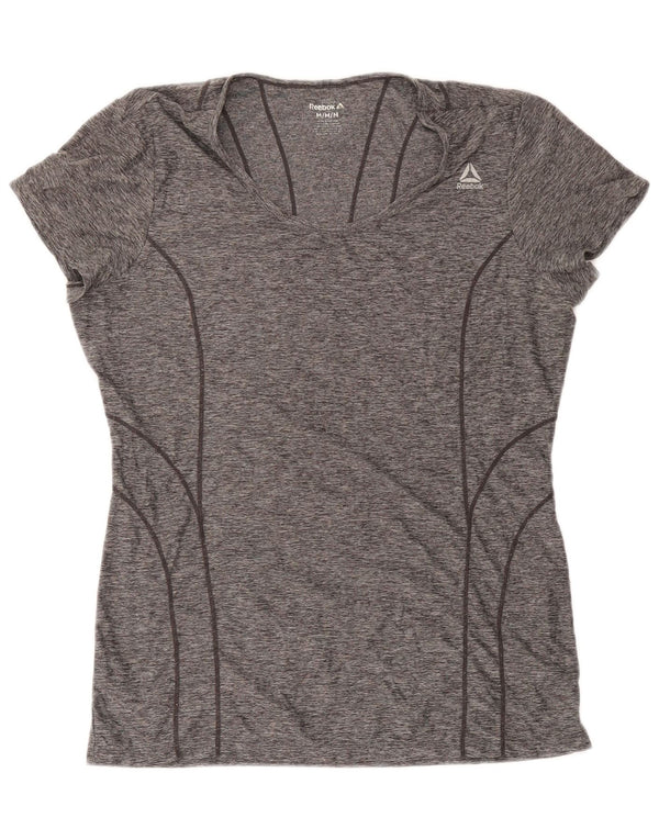 Reebok Camiseta para mujer Top UK 44 Poliéster moteado gris medio