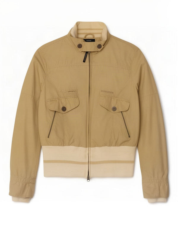 Woolrich Chaqueta Bomber para Mujer UK 10 Small Beige Colorblock Algodón
