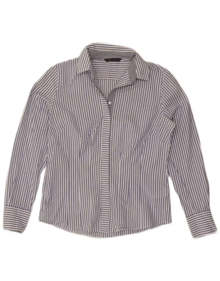 Marks & Spencer Camisa para mujer Reino Unido 40 Mediano Azul marino Rayas Algodón