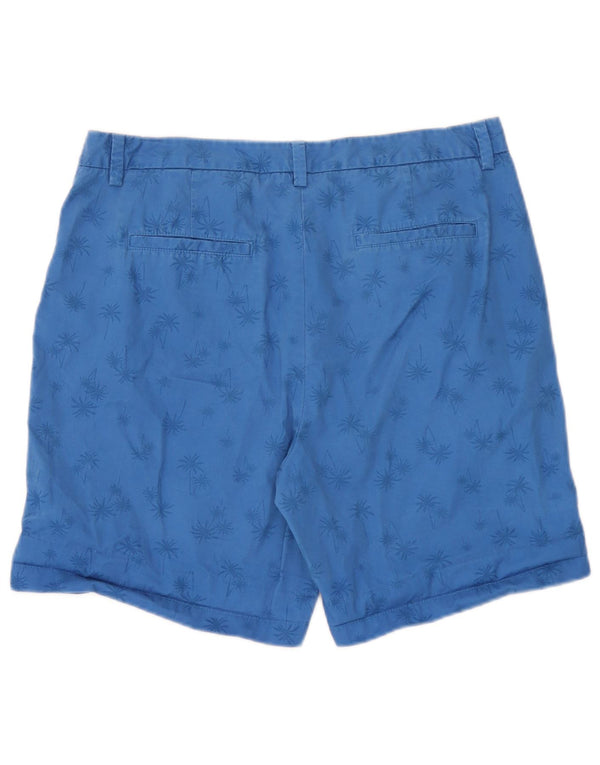 Marks & Spencer Pantalones cortos chinos para mujer UK 14 Large W34 Azul Algodón Hawaiano