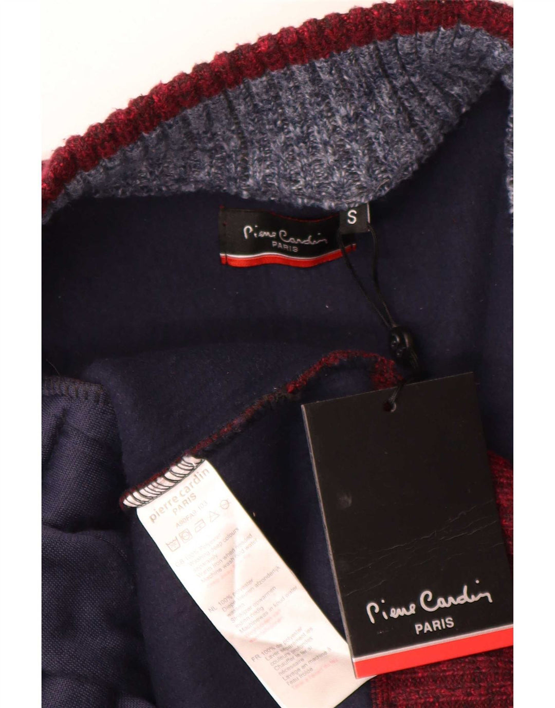 Pierre Cardin Cárdigan De Hombre Pequeño Poliéster Color Block Rojo