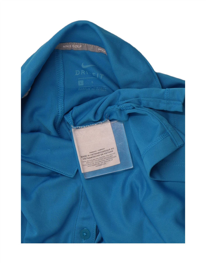 NIKE Polo Dri Fit para mujer UK 46 Grande Poliéster azul