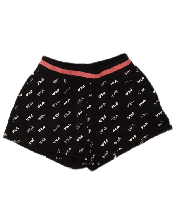 Fila Shorts deportivos gráficos para mujer UK 6 XS Poliéster negro