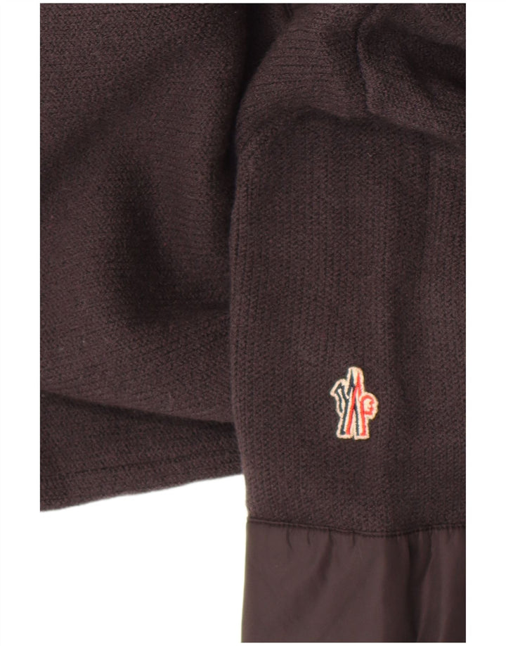 Moncler Jersey De Cuello Con Cremallera Para Hombre Suéter De Lana Gris Grande