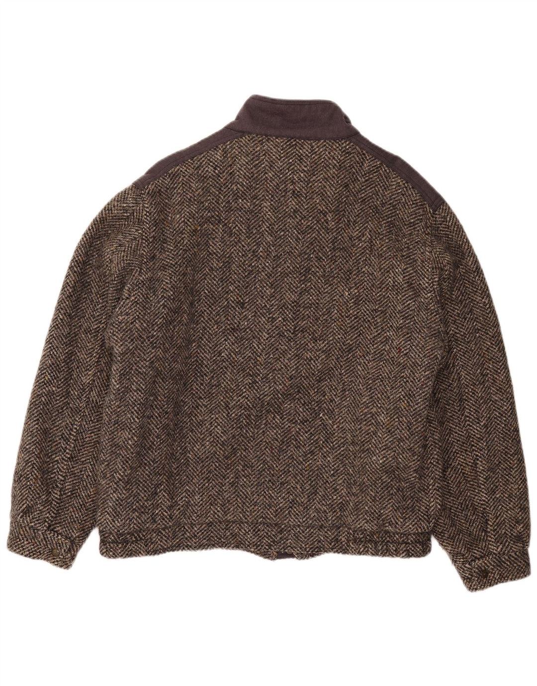 Faciba Chaqueta Bomber para Hombre IT 56 3XL Lana Color Block Marrón